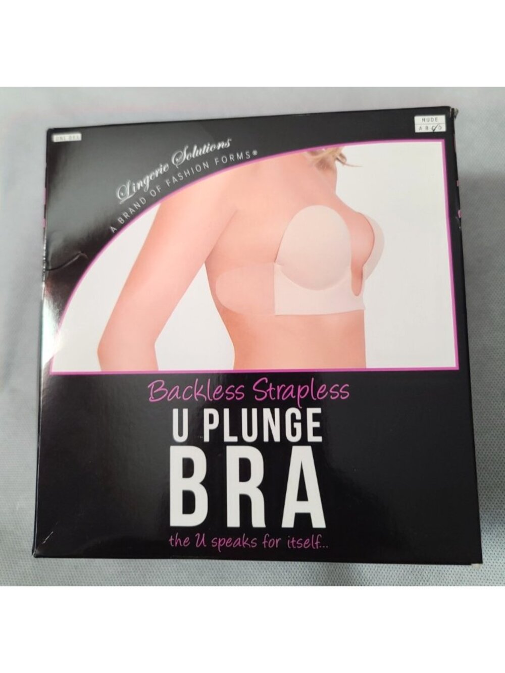 Lingerie Solutions Backless Strapless U Plunge Bra Adhesive C Cup Nude NEW